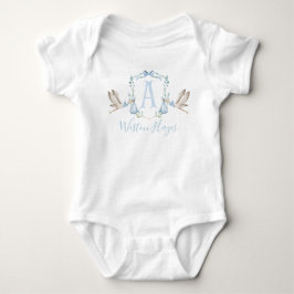 Preppy Southern Blue Stork Boy Baby Dusche Baby Strampler