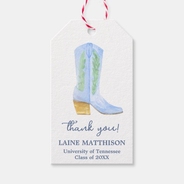 Preppy Southern Cowgirl Boot Abschluss Geschenkanhänger (Vorderseite)