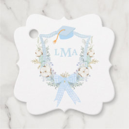 Preppy Southern Gingham Monogram Abschluss Geschenkanhänger