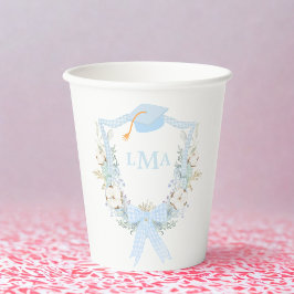 Preppy Southern Gingham Monogram Abschluss Pappbecher