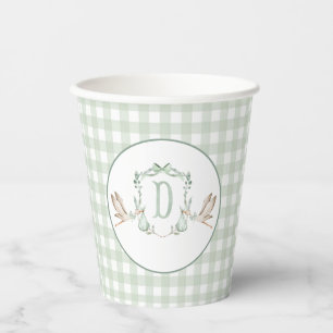 Preppy Southern Green Boy Stork Baby Showdusche Pappbecher