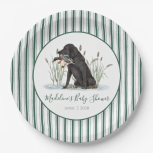 Preppy Southern Green Duck Dog Baby Showdusche Pappteller