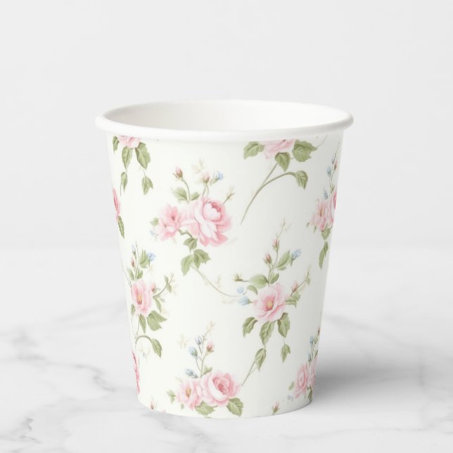 Preppy Southern Pink Bow Baby Dusche Pappbecher (Vorderseite)