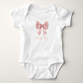 Preppy Southern Pink Bow Girl Baby Dusche Baby Strampler