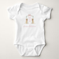 Preppy Southern Pink Girl Dog Baby Shower Baby