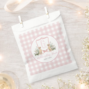 Preppy Southern Pink Girl Dog Babydusche Geschenktütchen