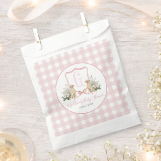 Preppy Southern Pink Girl Dog Babydusche Geschenktütchen