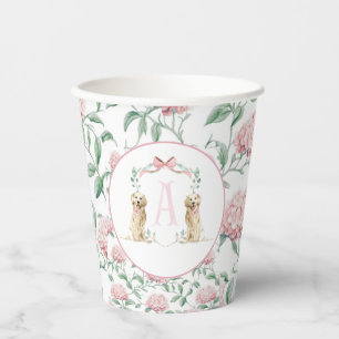Preppy Southern Pink Girl Dog Babydusche Pappbecher
