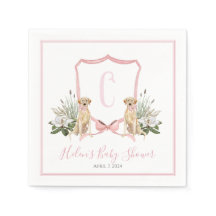 Preppy Southern Pink Girl Dog Babydusche