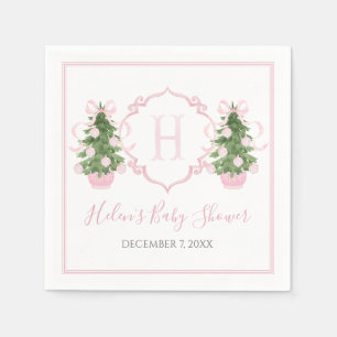 Preppy Southern Pink Weihnachtsbaum Serviette