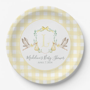 Preppy Southern Yellow Stork Baby Showroom Pappteller