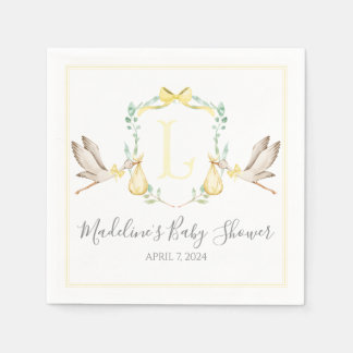 Preppy Southern Yellow Stork Baby Showroom Serviette