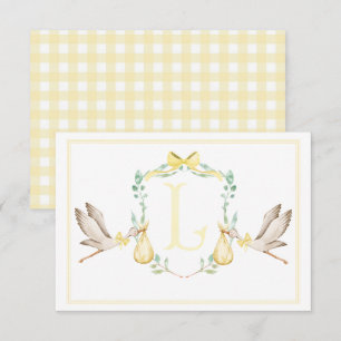 Préppy Southern Yellow Stork Carte de remerciement