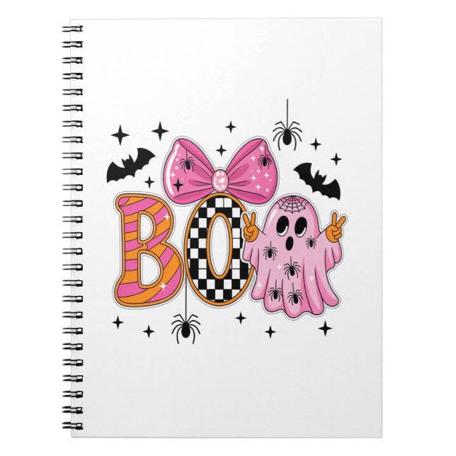 Preppy Spooky Halloween Boo Notizblock (Vorderseite)