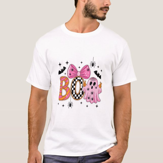 Preppy Spooky Halloween Boo T-Shirt (Vorderseite)