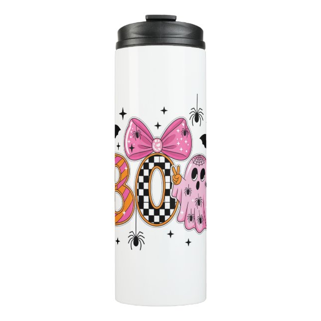 Preppy Spooky Halloween Boo Thermosbecher (Vorderseite)