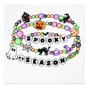 Preppy Spooky Season Halloween Freundschaftsbracel Fotodruck