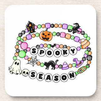 Preppy Spooky Season Halloween Freundschaftsbracel Getränkeuntersetzer
