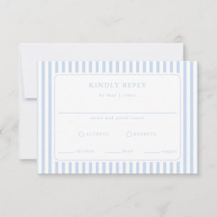 Preppy-Streifen Klassische Blaue Küstenhochzeit RSVP Karte