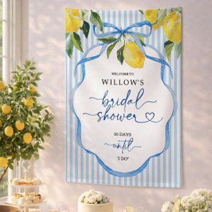 Preppy-Streifen-Zitrus-Hochzeitsdusche-Dekoration Banner