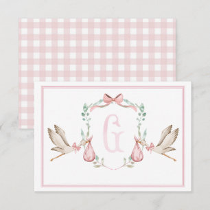 Preppy Sud rose fille Carte de remerciements