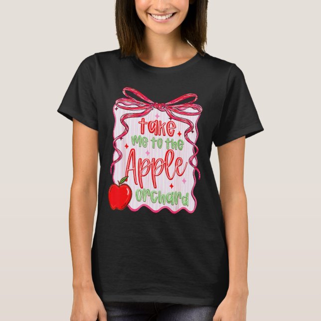 Preppy Take Me To The Orchard Coquette Bow  T-Shirt (Vorderseite)