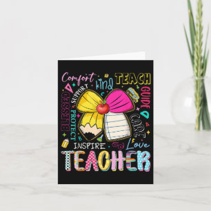 Preppy Teacher Coquette Bow Teach Liebe Inspiriert Karte