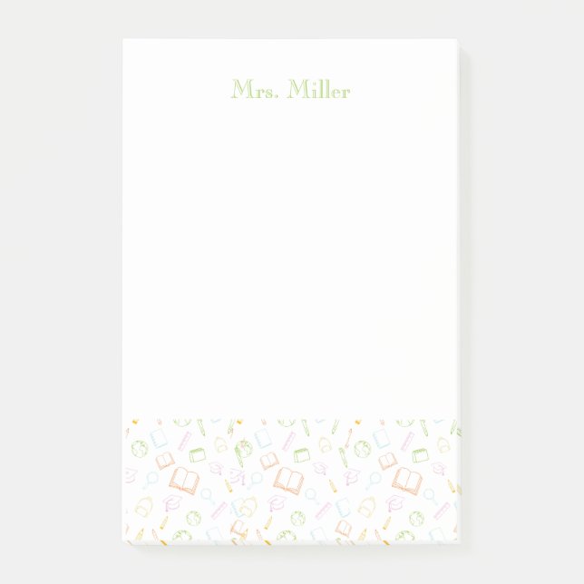 Preppy Teacher Post-It Notes Klebezettel (Vorderseite)