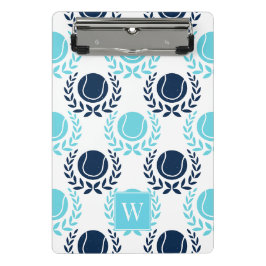 Preppy Tennis Laurel Wreath - Navy & Turquoise Mini Klemmbrett