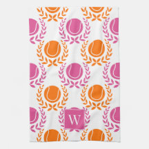 Preppy Tennis Laurel Wreath - Orange & Hot Pink