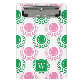 Preppy Tennis Laurel Wreath - Pink & Green Mini Klemmbrett