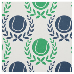 Preppy Tennis Lorbeer - Grün & Marineblau Stoff