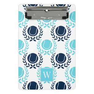 Preppy-Tennis-Lorbeerkranz - Marineblau & Türkis Mini Klemmbrett