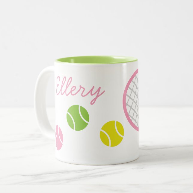 Preppy Tennis Mug personnalisée (Devant gauche)