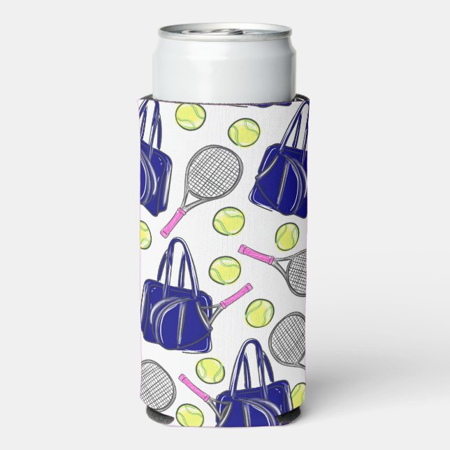 Preppy Tennis Navy Selters Dosenkühler (Seltzer Rückseite)