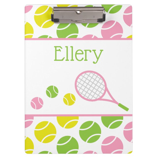 Preppy Tennis Personalisiert Clipboard Klemmbrett (Vorderseite)