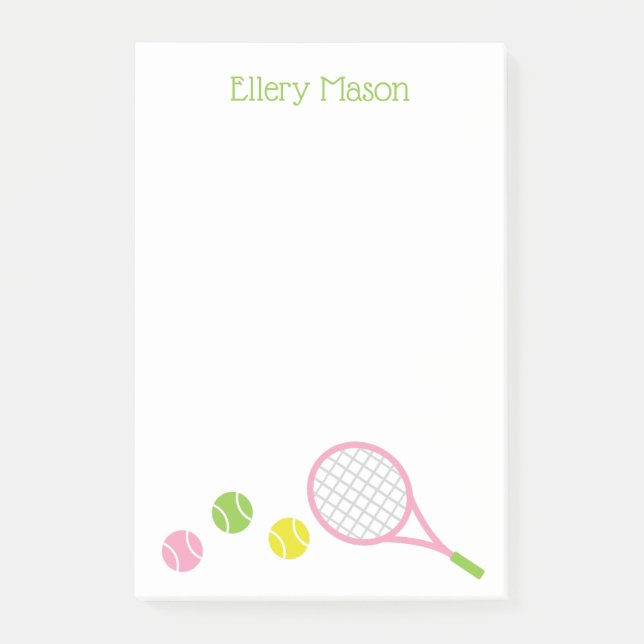 Preppy Tennis Personalisiert Post-it Notepad Klebezettel (Vorderseite)