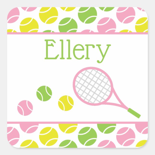 Preppy Tennis Personalisiert Stickers (Vorderseite)