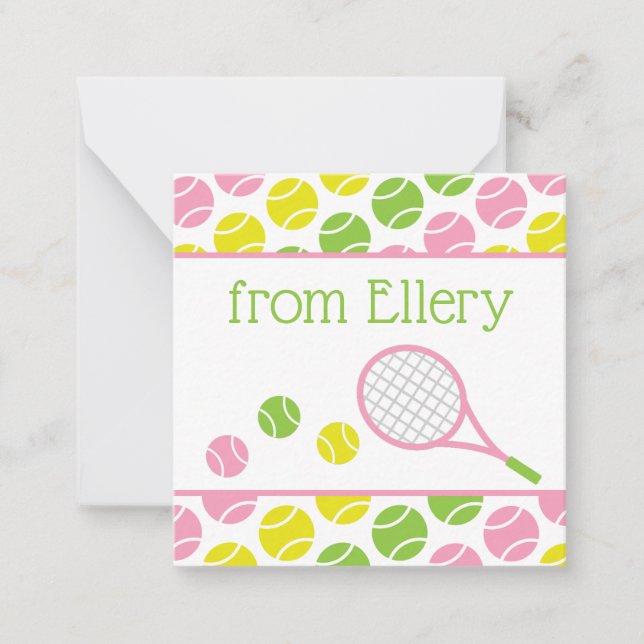 Preppy Tennis Personalisierte Geschenkkarten Mitteilungskarte (Vorderseite)