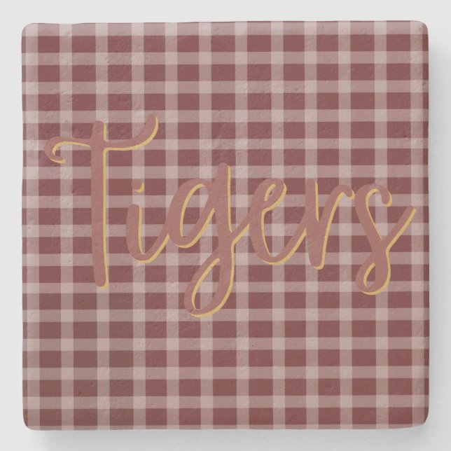 Preppy Tiger Limestone Coaster Steinuntersetzer (Vorderseite)