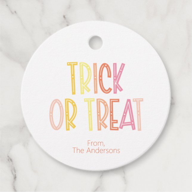 Preppy Trick oder Treat Halloween Geschenkanhänger (Vorderseite)