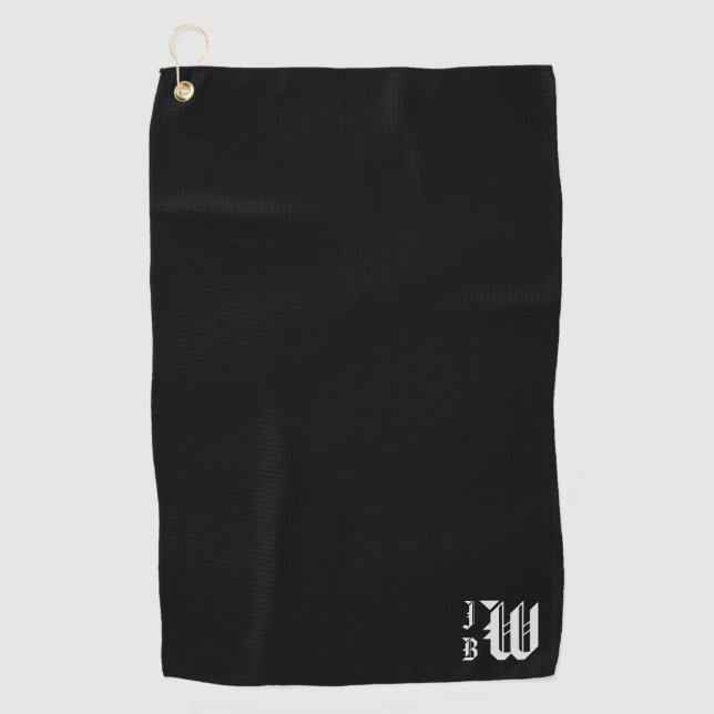 Preppy Triple Monogram | Golfhandtuch (Vorderseite)