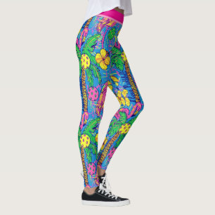 Preppy Tropical Pickleballs mit Flamingo Leggings