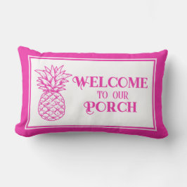 Preppy Tropical Pink Pineapa Porch Lendenkissen