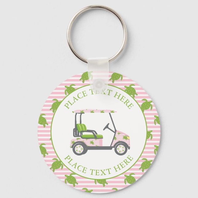 Preppy Turtles Golf Cart Schlüsselanhänger (Vorderseite)