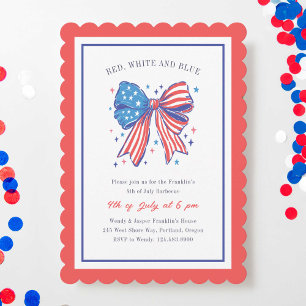 Preppy USA Flag Bow 4. Juli Party Einladung