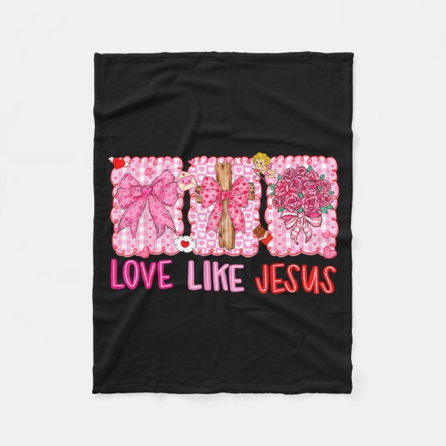 Preppy Valentine Christian Love Like Jesus Men Wom Fleecedecke (Vorderseite)