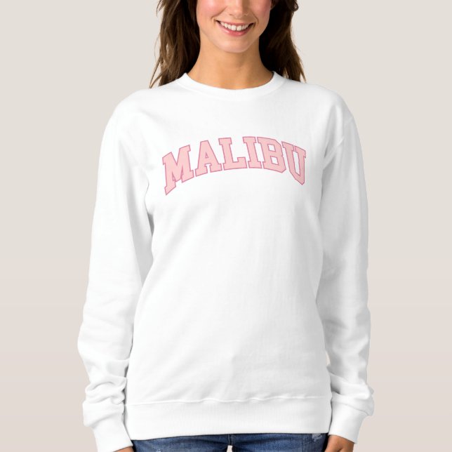Preppy Varsity Pink Malibu California Sweatshirt (Vorderseite)