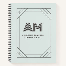 Preppy Vintage Custom Monogramm Ästhetik College Notizbuch
