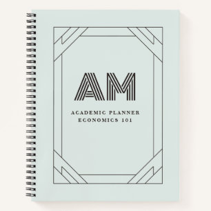 Preppy Vintage Custom Monogramm Ästhetik College Notizbuch